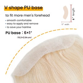 Lordhair Toupee Men's 100% European Real Hair Toupee Human Hair V-Loop Skin Toupee Men Toupee Men Toupee Real Hair Men