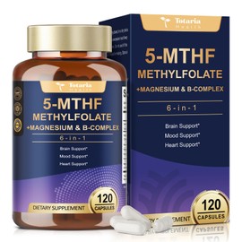 L Methylfolate 15mg 5-MTHF with B-Complex & Dual Magnesium | Active 5-MTHF Form + Methyl B12 | Supports Methylation, Cellular Function & Energy Metabolism | Non-GMO, Gluten Free (120 Capsules)