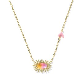 Kendra Scott Womens Elisa Bird Short Pendant Necklace Gold Sunrise Watercolor Illusion One Size