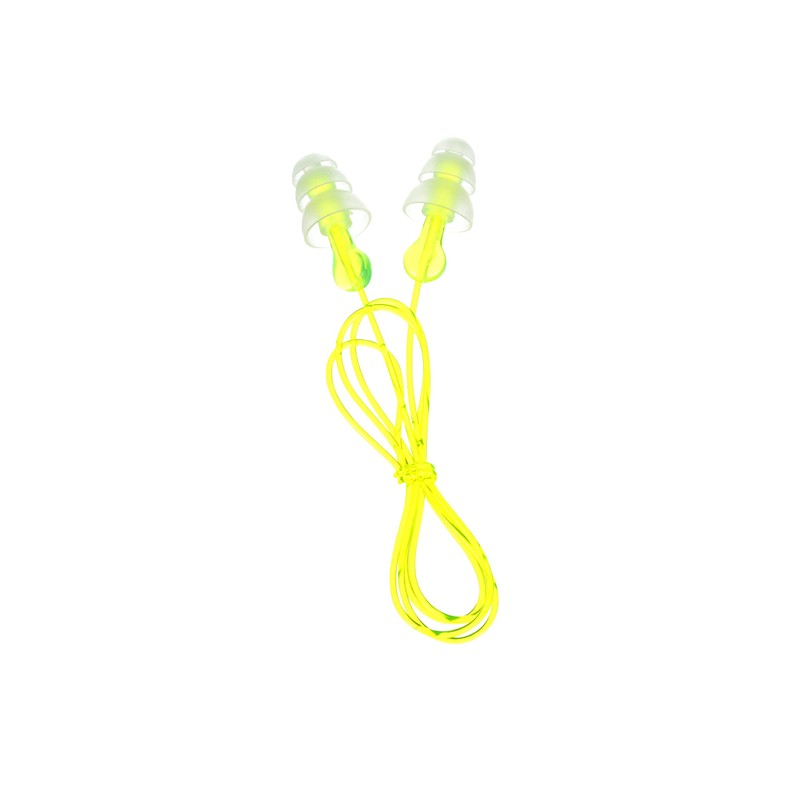3M 3M Tri-Flange Earplugs P3000, Corded, 100 Pairs