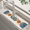 Abstract Blue Minimalistic Sink Faucet Absorbing Mat Sink Splash Guard
