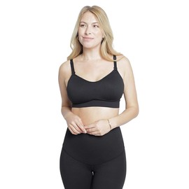 Ingrid & Isabel Cooling Nursing + Pumping Bra, Bulk-Free Breastfeeding Support Black