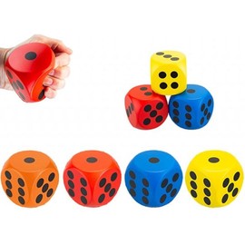 PMS 549163 Squishy Dice Stress Relief Toy-5.5cm (1 Count) -Assorted Colors, Multicolor