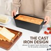 Oranbulb Cast Iron Bread Pan 13x5 Inch Loaf Pan, Cast