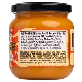 KARAVANSAY MEXICAN GHEE, 100% NATURAL, 6 oz, CLARIFIED BUTTER GHEE WITH CHILI PEPPER. INSPIRED BY MEXICAN COUSINE. THE RICHEST MEXICAN FLAVOR IN YOUR TABLE. KETO FRIENDLY, PALEO, KOSHER