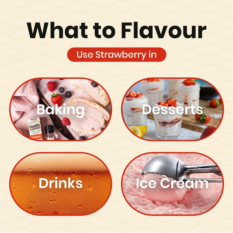 Strawberry Natural Food Flavouring 15ml - Foodie Flavours
