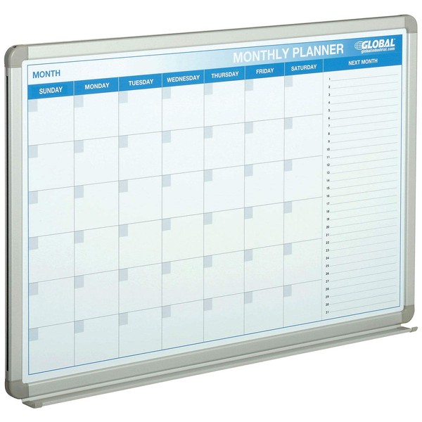 Magnetic Dry Erase Calendar Board (36"W x 24"H)