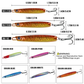 THKFISH Pirk 5 Pieces Bait Vertical Metal Fish Metal Pirk for Cod Fishing (Pirk 5 Pieces Bait, 30 g)