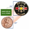DD214 Lapel Pin with National Service Ribbon and Stars Hat