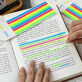 640Pcs Highlighter Tape Highlighter Stripe, Long Page Tabs, Transparent Sticky Page Markers Tabs, Colorful Page Markers Sticky, Index Tabs, Book Tabs for Annotating Books, Page Tape for Index Note