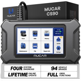 MUCAR CS90 Diagnostic Tools Engine System Diagnosis OB2 Scanner 28 Resets Lifetime Free Update 105+ Brands Car Repair ToolsScreen Size: None, Power Source: None