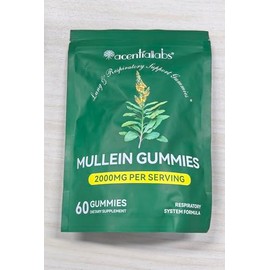 Mullein Gummies, Mullein Leaf Extract for Lungs, Mullein Leaf Gummies 2000mg, Lung and Respiratory System Support, Immune Booster 60 Count