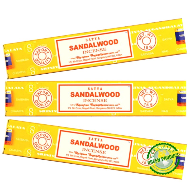 Satya Nag Champa Sandalwood Incense Sticks Pack of 3 with