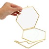 JUXYES Set of 2 Hexagon Wall Hanging Photo Frame, Golden