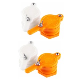 Hsthe Sea 4pcs Honey Gate Valves For Extractor, Honey Extractor Faucet, Durable Honey, Honey Extractor Equipment, Beekeeping Supplies (2 Yellow + 2 White)