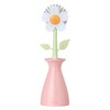 Vigar Florganic Daisy-Shaped Dish Brush with Vase Dish Brush Holder,