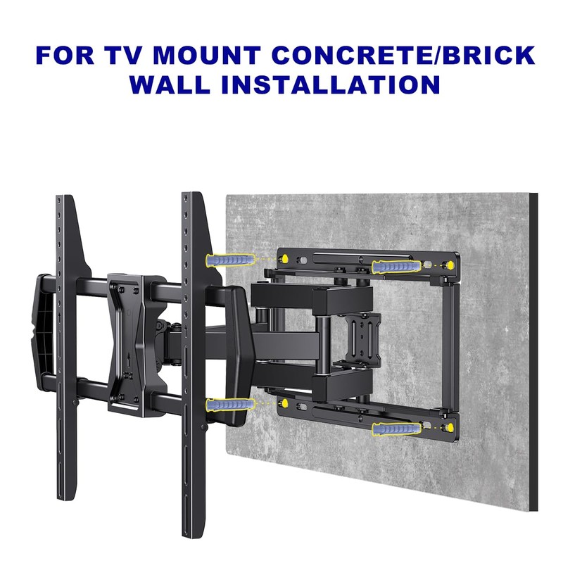 Concrete Wall Anchors for TV Mount Installation - Suitable for