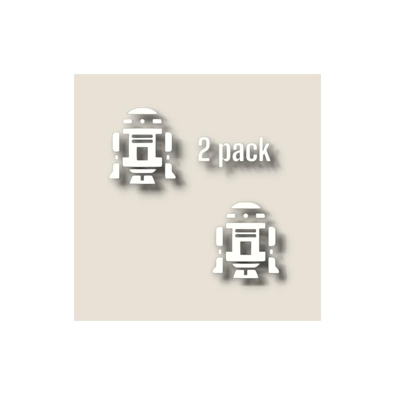R2-D2 Vinyl Decal Stickers, 3" Tall, 2 Pack Set, for