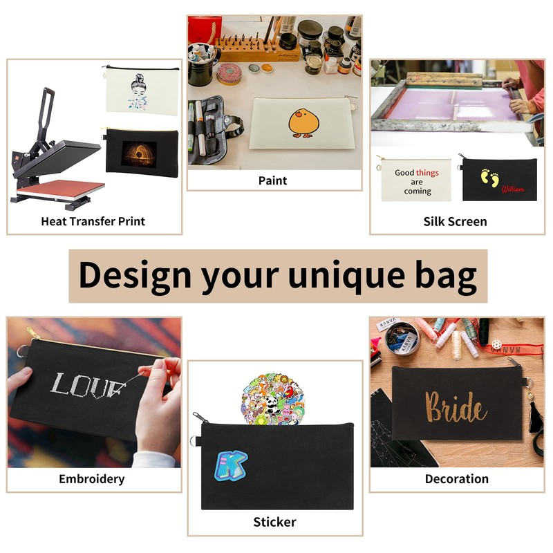 Aspire 6-Pack Canvas Pouches for DIY Project, 7 3/4 x