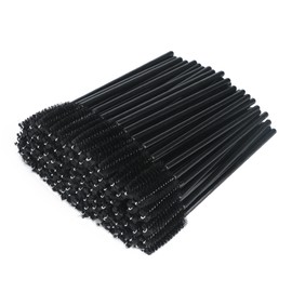 G2PLUS 50 PCS Black Eyelash Brushes Spoolies- Eyebrow Spoolie Brushes -Disposable Mascara Wands - Eyelash Extension Brushes for Extensions
