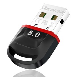 5.0 Bluetooth Adapter for PC, 3Mbps Bluetooth Dongle for PC windows 10/8.1/8/7, LinKAVEniR Dual Mode Bluetooth Network Adapters for Speakers/Headphones/Keyboards/Headsets/Printers/etc