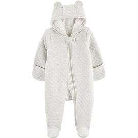 Simple Joys by Carter's Baby Girl Footed Jumpsuit Pram Jumpsuit Pram Fleece with Feet, gray