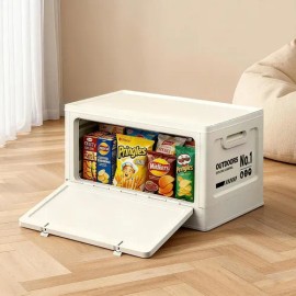 Sonheo Caja Almacenamiento Plastico Cajas Plegables Cajas Almacenamiento Caja De Plastico,puertas Dobles En Ambos Lados,ideal Para Almacenamiento En Interiores Y Exteriores.blanco