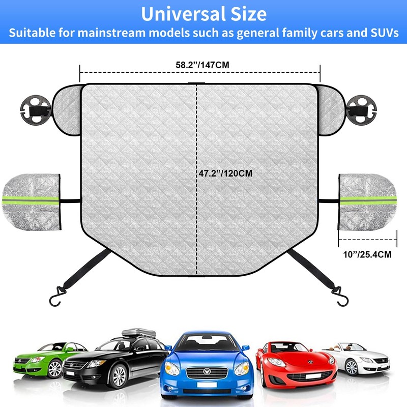 GOHHME Sonnenschutz Auto Frontscheibe Windschutzscheibenabdeckung Faltbar mit 5 Magneten 4