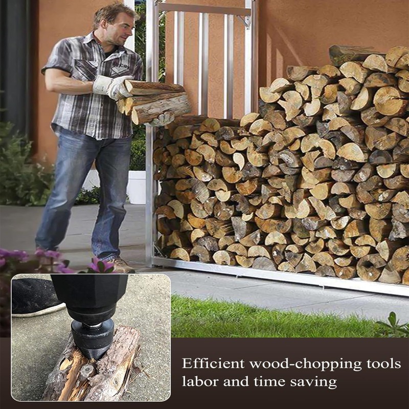 6 Pcs Wood Splitter Drill Bits Set, 42mm+32mm Firewood Log