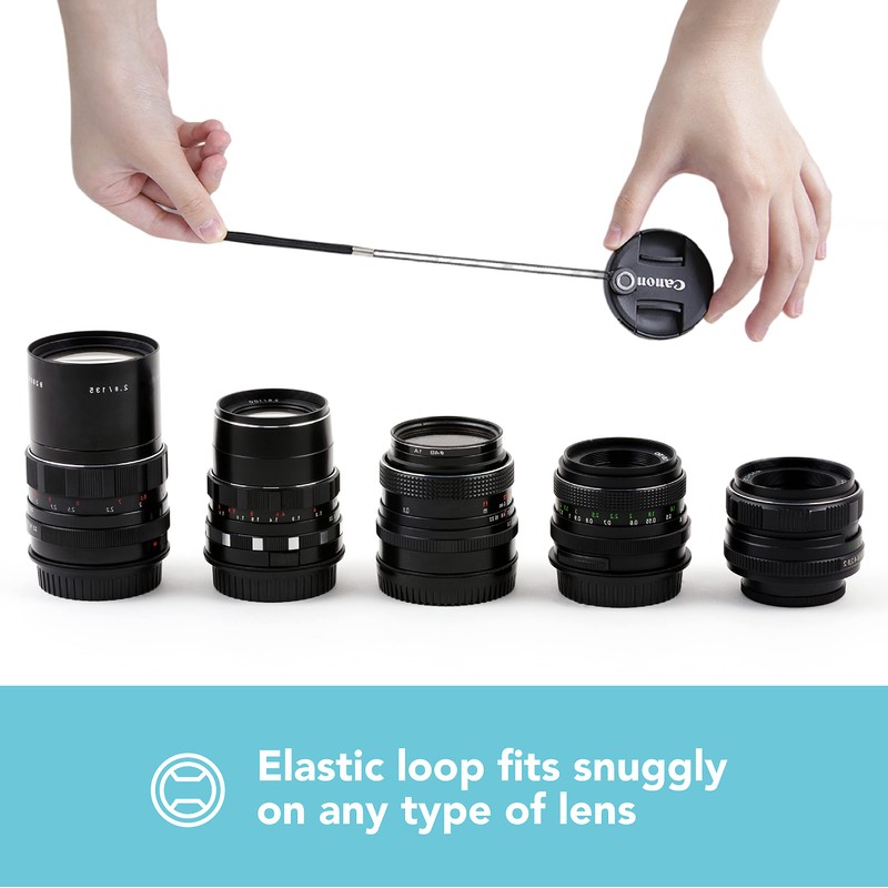 Foto&Tech Camera Lens Cap Leash with Elastic String, Compatible with