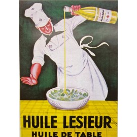 Vintage Mini Food & Drink Poster "Huile Lesieur by  Cappiello" New Custom Framed