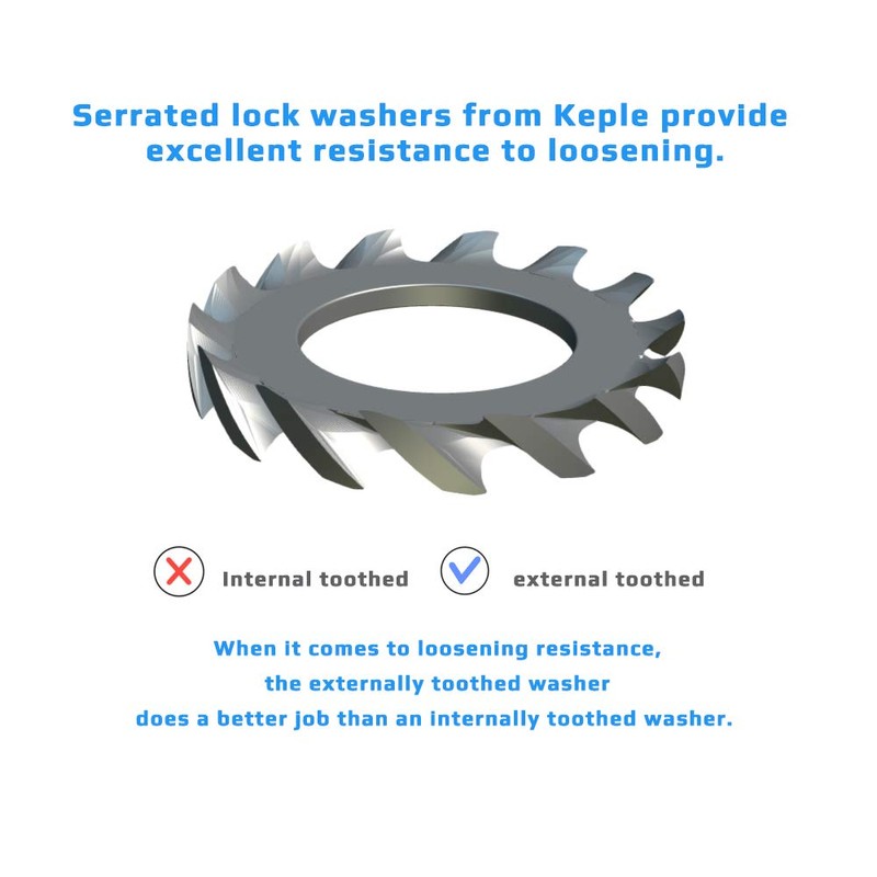 M4 Serrated Washers (Pack of 50) Galvanised Alloy Steel A2