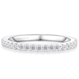 KRKC Moissanite Ring, Women's Fashion Ring, 925 Silver, Proposal Ring, Wedding Loquat, White Gold Plated, Artificial Diamond, Hypoallergenic Metal, Popular, Present, Sterling Silver