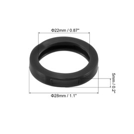 PATIKIL Key Cap Tags, 40Pcs Plastic Key Cap Cover Rings Keys Identifier Coding Ring Label ID Sleeve for Office House Apartment, Black (0.87" / 22mm ID)