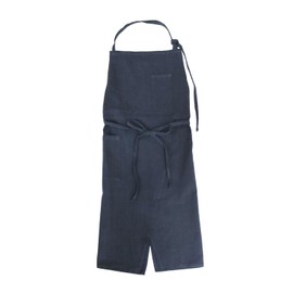 Texarian Karla Linen Apron with Linen Cafe Style, Stylish, Natural, Plain, Pockets, multicolor (blue / gray)