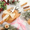 Eboot Bamboo Silverware Set 18/8 Stainless Steel Tableware Set Natural
