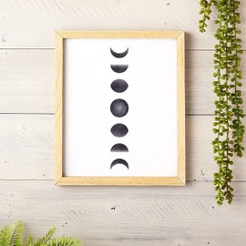 Juvale Moon Phases Wall Décor, Modern Framed Art (10 x 11.8 Inches)