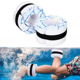 BOOSTEADY Swim Aquatic Cuffs, High-Density EVA Water Aerobics Float Ring Fitness Pool Exercise Weights Set, Ankles Arms Belts with Detachable Buckle for Swim Fitness Training-White