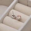 6MM Citrine Color Cubic Zirconia Round Bezel Sterling Silver Studs