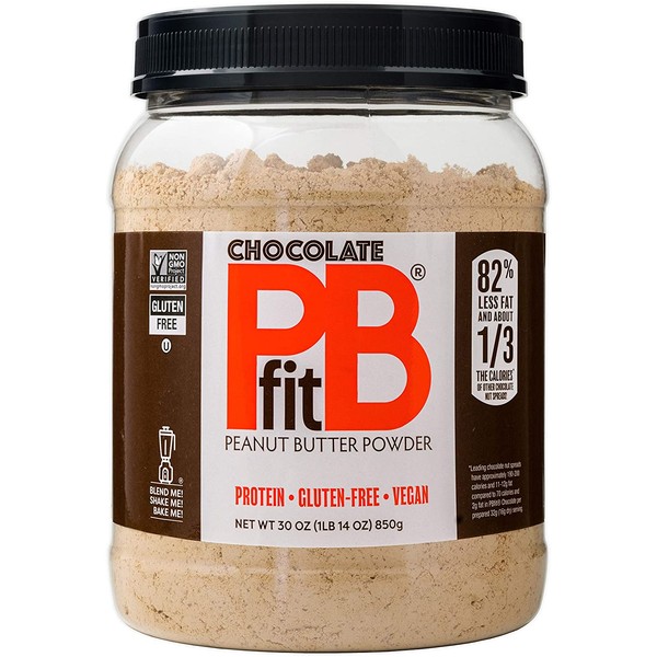 PBfit All-Natural Chocolate Peanut Butter Powder, Powdered Peanut Spread from Real Roasted Pressed Peanuts and Cocoa, 5g of Protein (30 oz.)