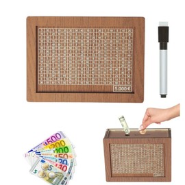 Rismise Cash Saver Box Cash Safe Wooden Money Box Money Box with Counter Wooden Money Storage Bank Retro Cash Saver Wooden Money Box Piggy Bank with Number Cross for Children and Adults