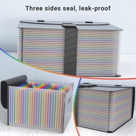 TOPCJ File Organizers with Handle,25 Pockets Accordion File Organizer,Portable Expanding File Folder for Receipt,Bill, A4/Letter Size Paper,Documents,a-z Tabs Included in Filing Folder Frosted