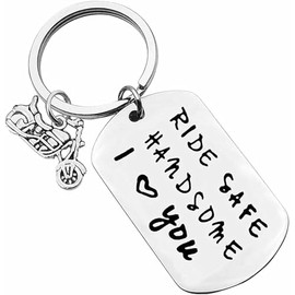 Biker Gift Ride Safe Keychain Motorcycle Keychain Jewelry Valentine's Day Keychain New Driver Gift Couple Gift for Boyfriend Husband Christmas Anniversary Birthday Gift for Biker Couple Keychain