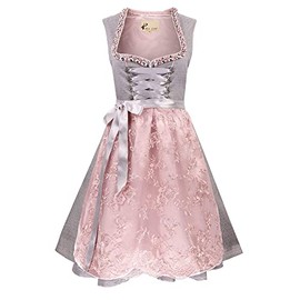 Alte Liebe 2pcs. German Dress for Women Oktoberfest Dirndl Dress A103 /42 Grey Pink