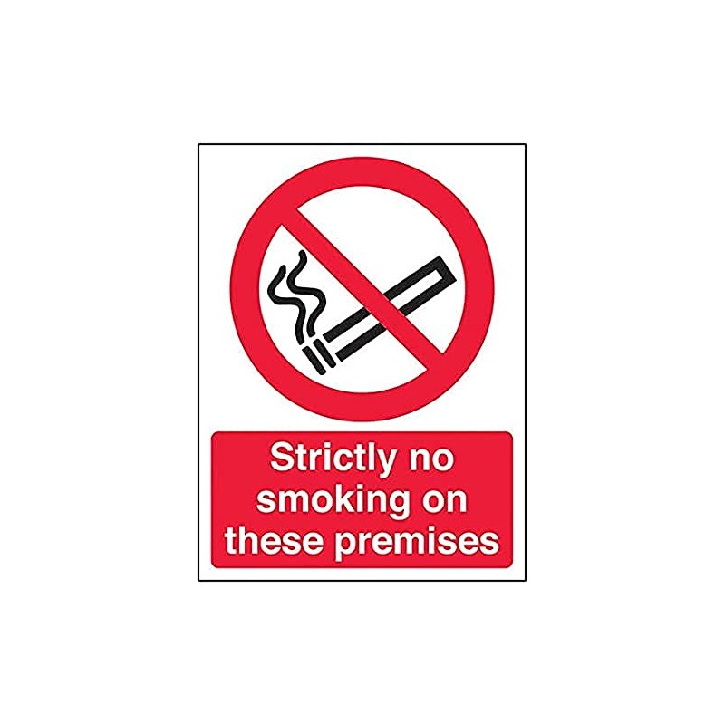 V Safety Prohibition No Smoking - Strictly No Smoking On