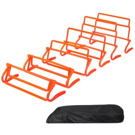 Lineslife Adjustable Agility Hurdles,4 Height Speed Training Hurdles, Portable Speed Training Equipment with Carry Bag for for Athletes,Kids,Soccer,Basketball