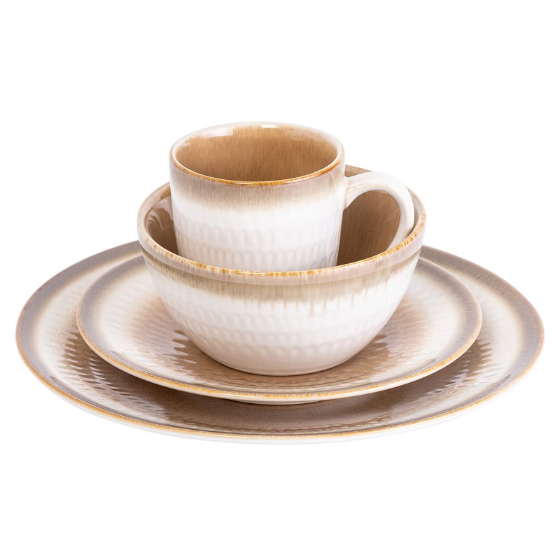 Gibson Elite Moonstruck 16-Piece Dinnerware Set, Orange, Service for 4