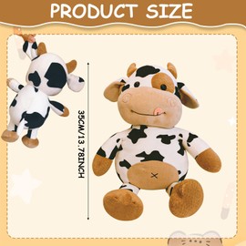 TIVUNORON Cow Cuddly Toy, Cow Fluffy Stuffed Toy, Cute Plush Cow Toy, for Playing and Cuddling, Cartoon Animals Cuddly Toy for Adults and Children Gifts (35 cm)