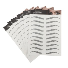 Mikinona 6 Sheets Eyebrow Stickers Temporary Brow for Women Black Brow Transfers Easy to Apply