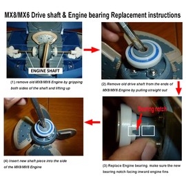 ATIE Pool Cleaner Tune-up Kit with Drive Shaft Assembly R0525100 and Engine Wheel Bearing R0527000 Replacement for MX6 MX8 MX6EL MX8EL Elite (1 Pack)